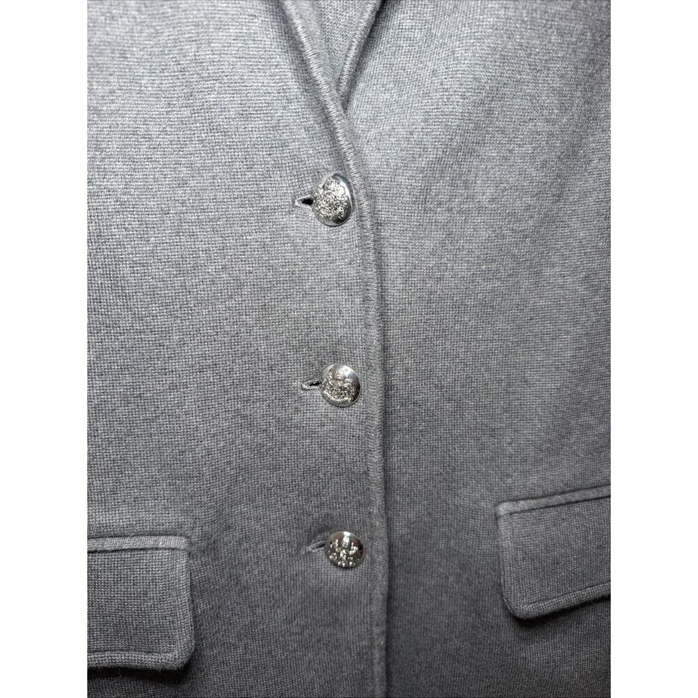 Lauren Ralph Lauren Sweater Cardigan Womens Sz L Gray Knit Blazer Jacket - Picture 7 of 7